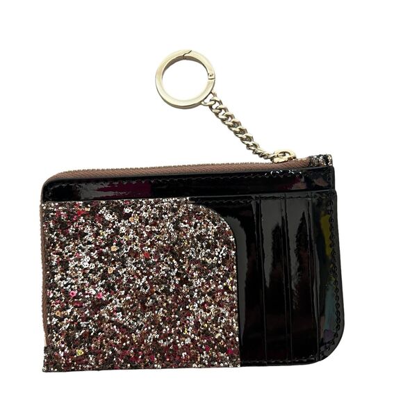Kate Spade Odette Glitter Medium L-Zip Card Holder Wallet - Picture 3 of 7
